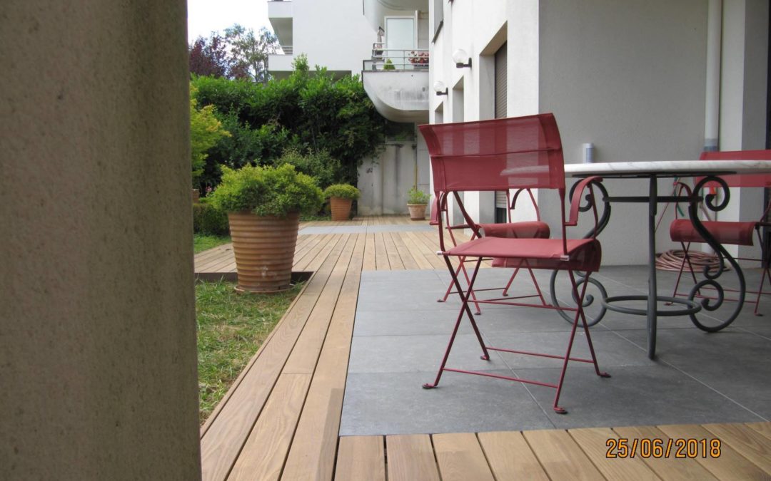 Terrasse bois et dallage